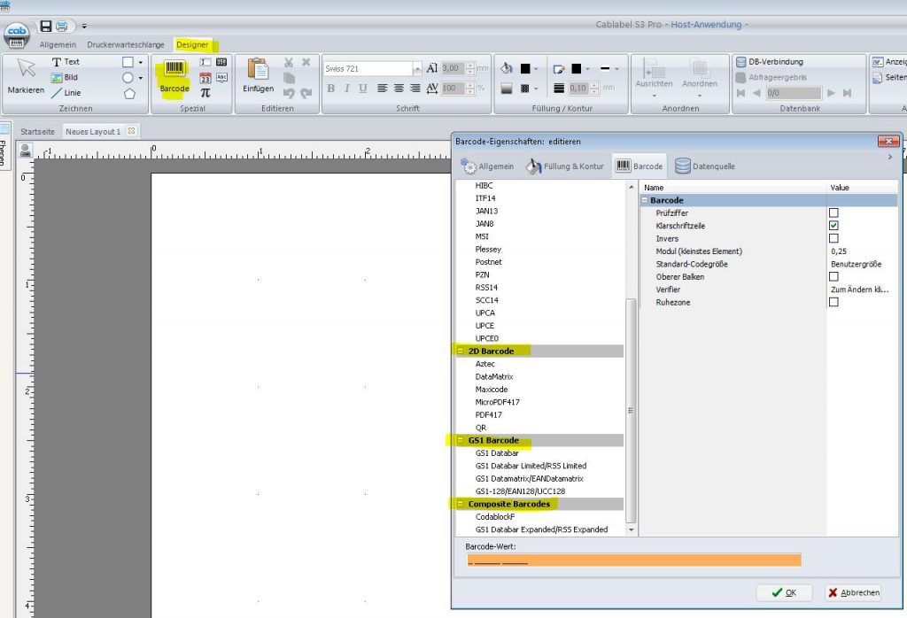 cablabel S3 Etikettensoftware + deutsche Freeware für CABDrucker